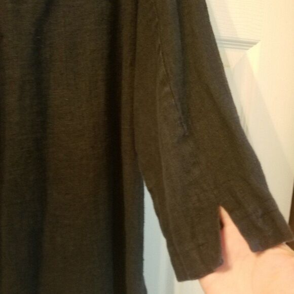 Harve Benard Black Button Down Linen Shacket Size 18W - Picture 7 of 8